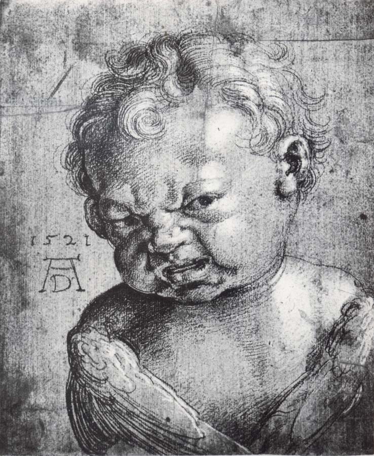 Albrecht Durer Head of a Weeping cherub
